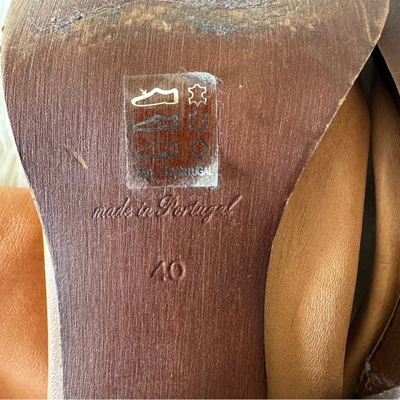 Free People Elle Block Heel Slouchy Leather Boots Camel Brown 9.5/40 - Picture 11 of 14